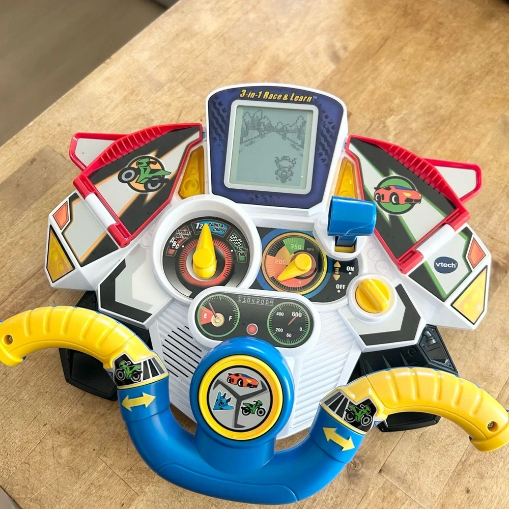 VTech 3-in-1 Race & Learn Toy Car Jet Motorcycle Works Lights Sound